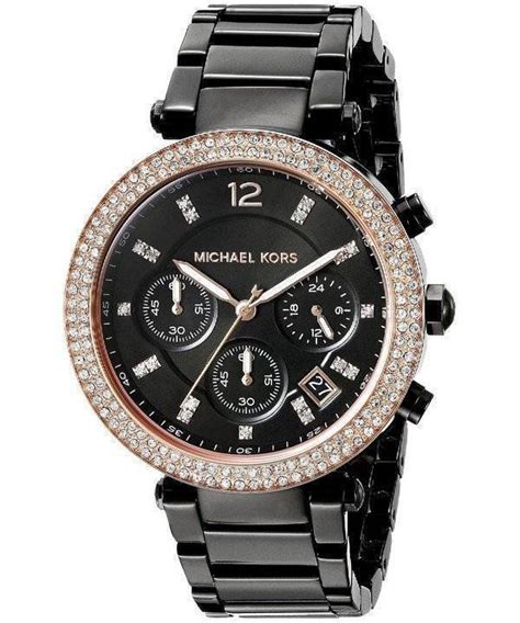 montre michael kors femme noir|michael kors watches for women.